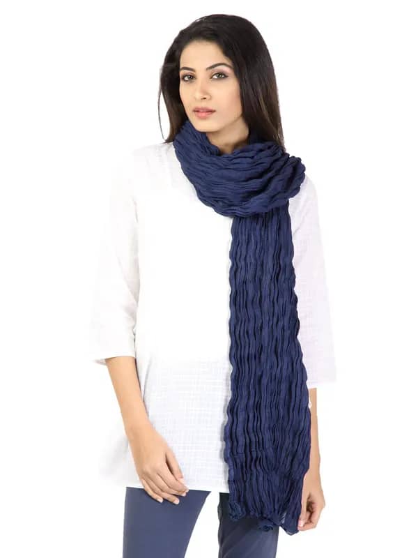 Aurelia Women Voile Navy Blue Dupatta