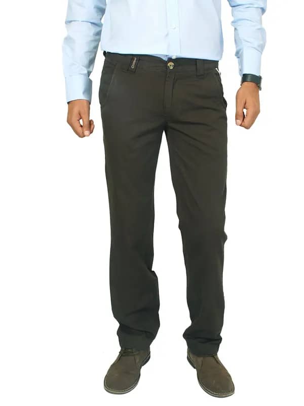 Basics Men Green Trousers