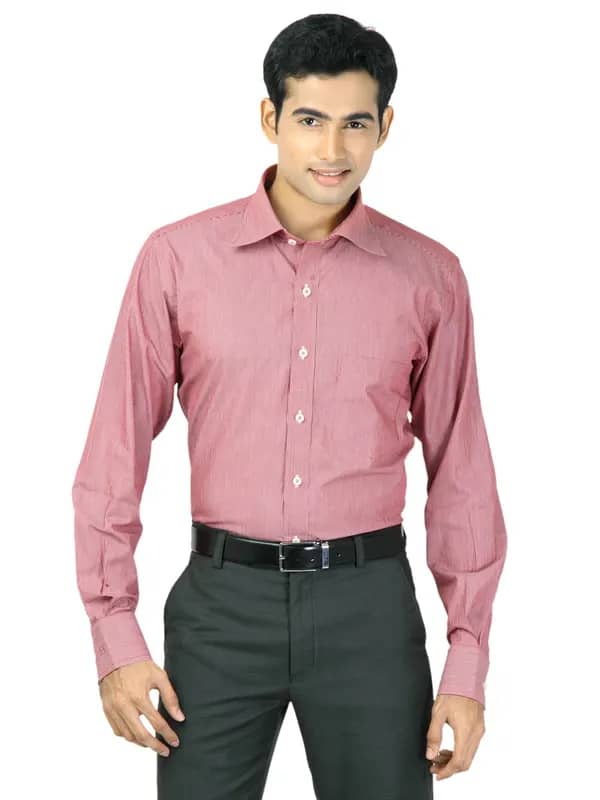 Genesis Red Striped Formal Shirt