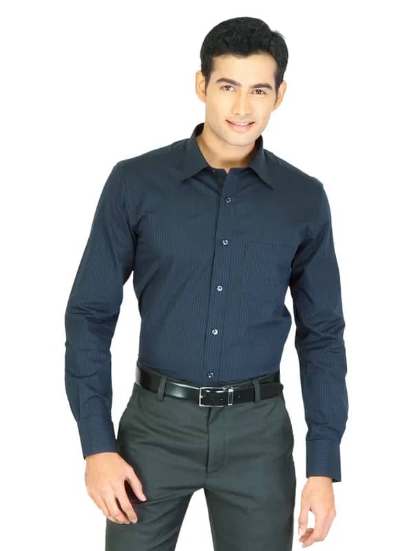 Genesis Men Stripes Black Shirts