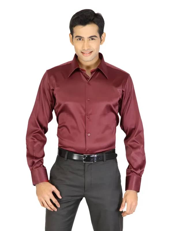 Genesis Maroon Casual Shirt