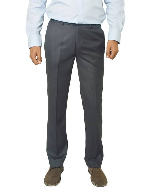 Genesis Men Solid Black Trousers