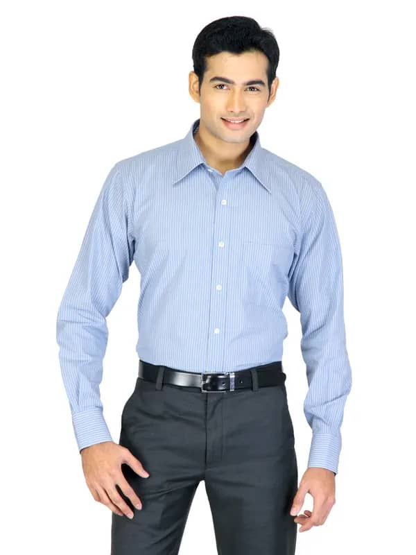 Genesis Men Stripes Blue Shirts