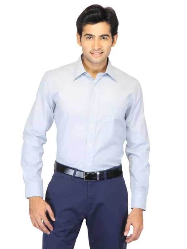 Mark Taylor Men White Striped Shirt