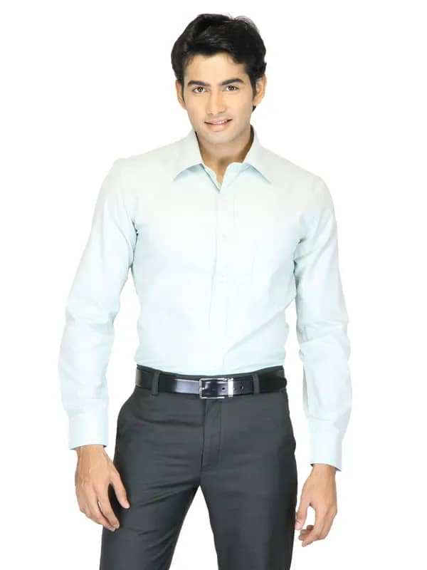 Mark Taylor Men Green Striped Shirt