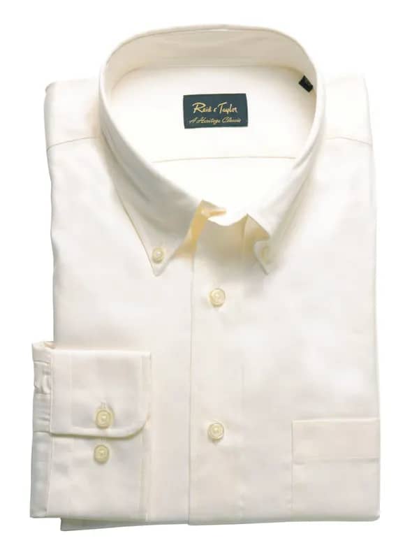 Reid & Taylor Men Solid Cream Shirts