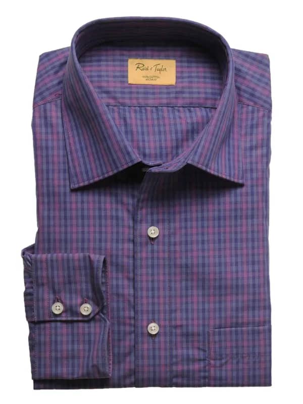 Reid & Taylor Men Check Purple Shirts