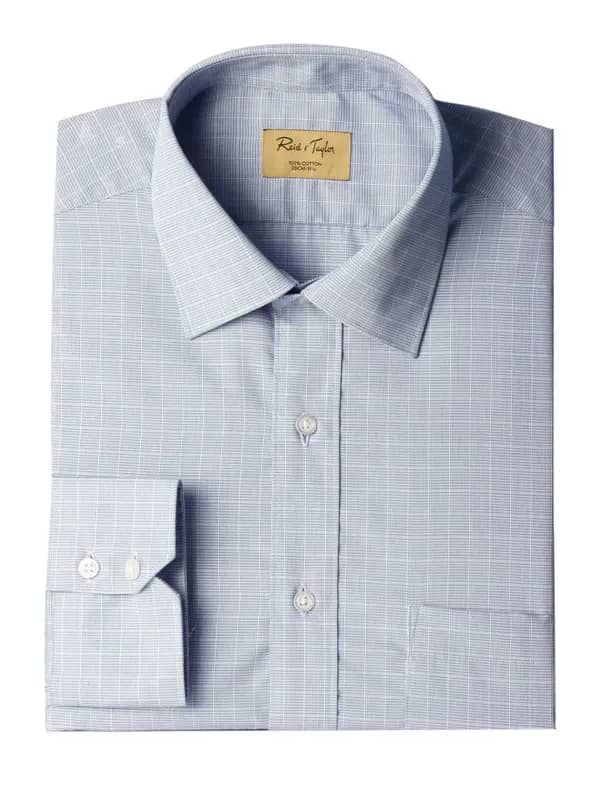 Reid & Taylor Men Checks Blue Shirts