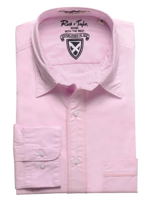 Reid & Taylor Men Solid Pink Shirts