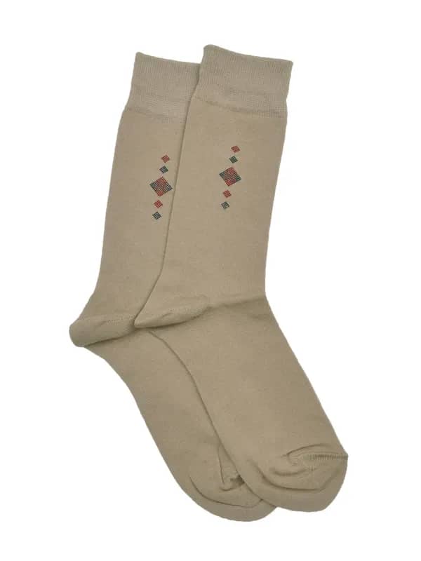 Reid & Taylor Men Solid Beige Socks