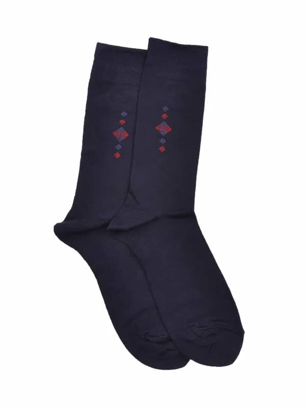 Reid & Taylor Men Solid Navy Blue Socks