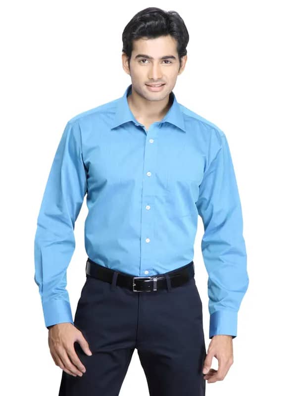 John Miller Men Solid Blue Shirts