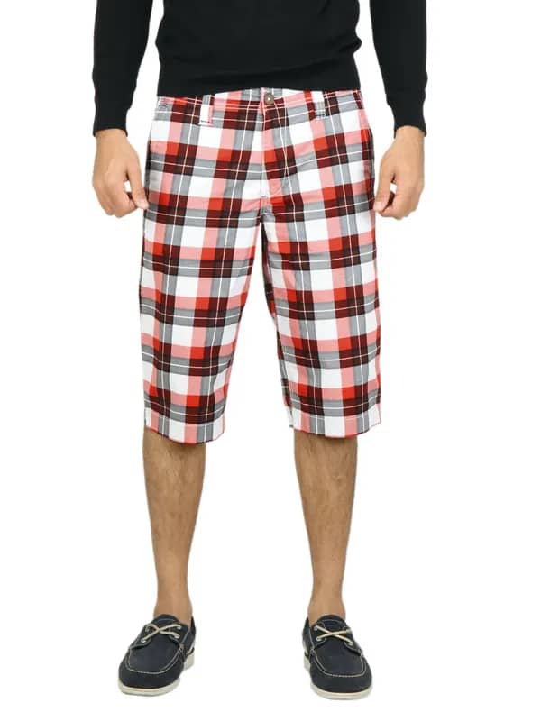 Probase Men Check Red Shorts