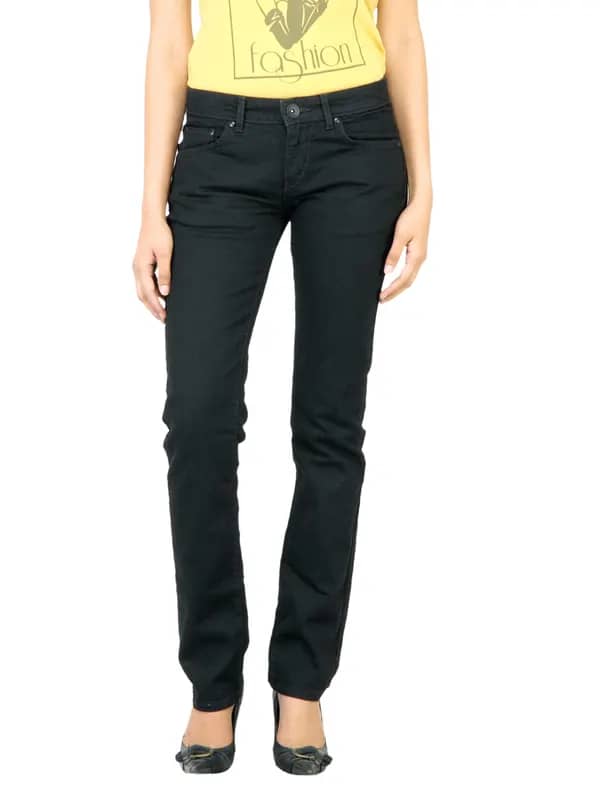 Spykar Women Washed Black Jeans