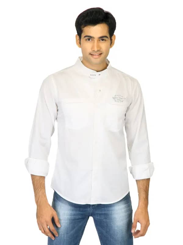 Spykar Men Grey Grafitti White Shirts