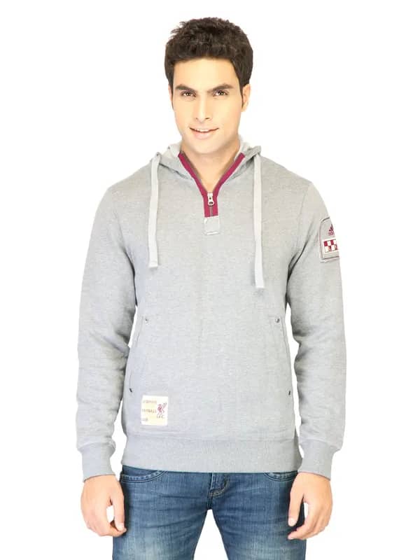 ADIDAS Men Lfc Auth Hood Grey Sweatshirts