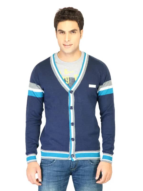 ADIDAS Men Stadium Fz Po Blue Sweaters