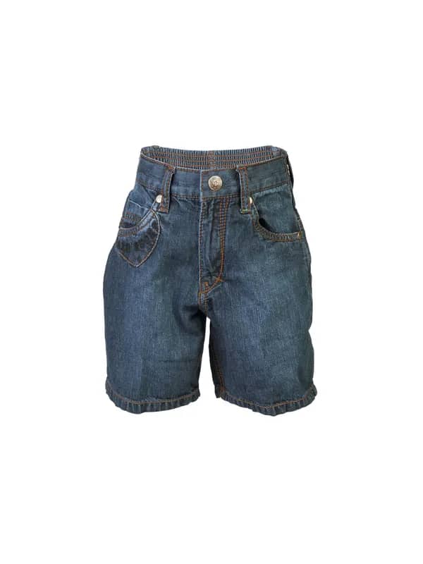Palm Tree Kids Boys Washed Blue Shorts