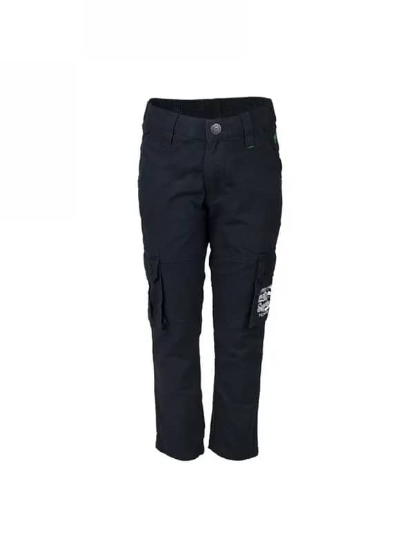 Palm Tree Kids Boy Solid Navy Blue Trousers