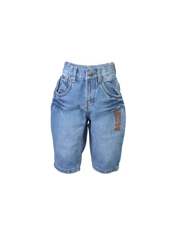 Palm Tree Kids Boys Washed Blue Shorts