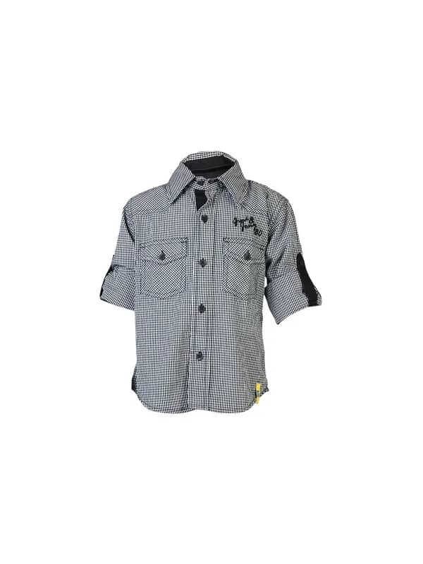 Gini and Jony Kids Boys Check Black Shirts