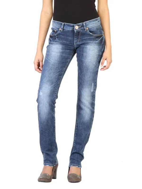 Spykar Women Washed Blue Jeans