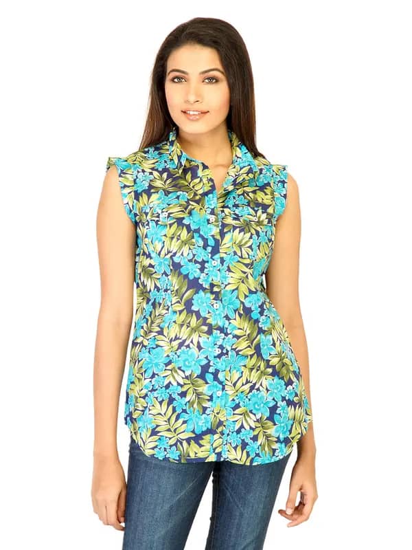 United Colors of Benetton Women Printed Blue Tunics