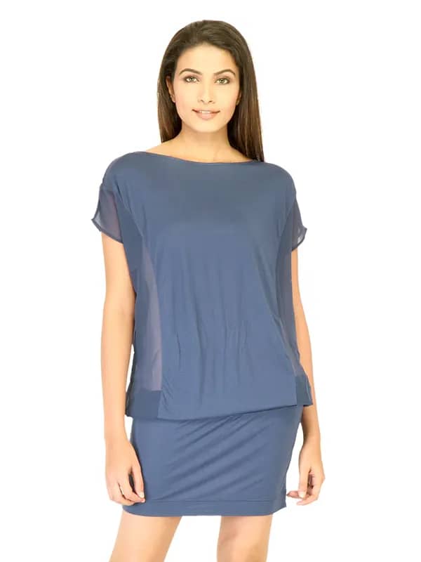 United Colors of Benetton Women Solid Blue Tunic