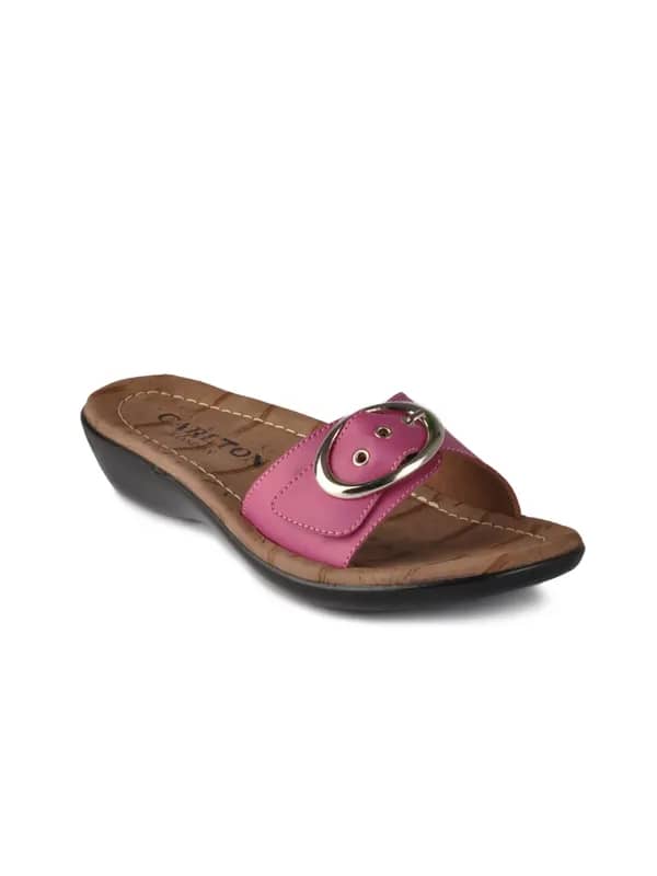 Carlton London Women Casual Pink Sandals