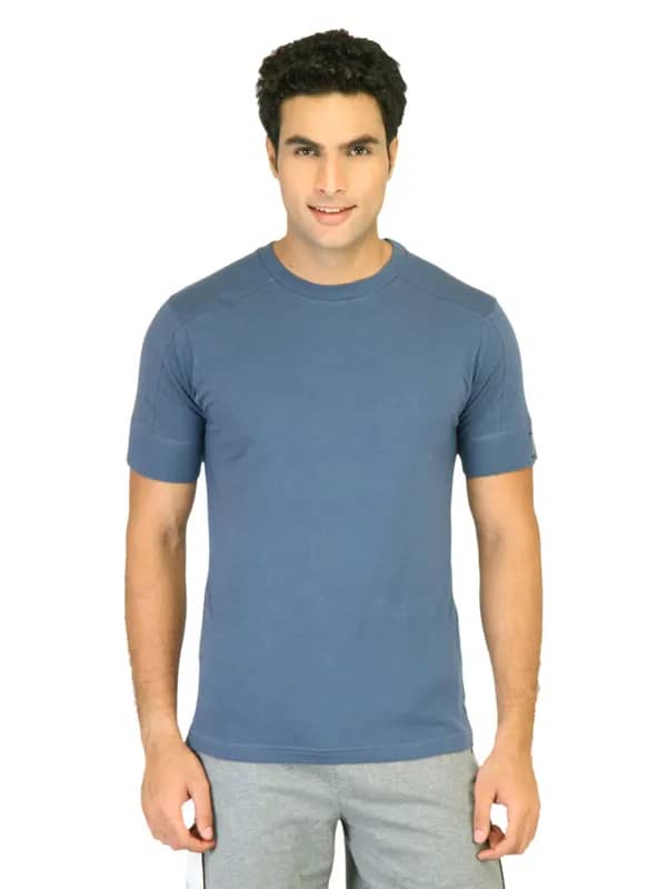 Hanes Men Blue Crew Duo Dry Body Fit Crew T-shirt