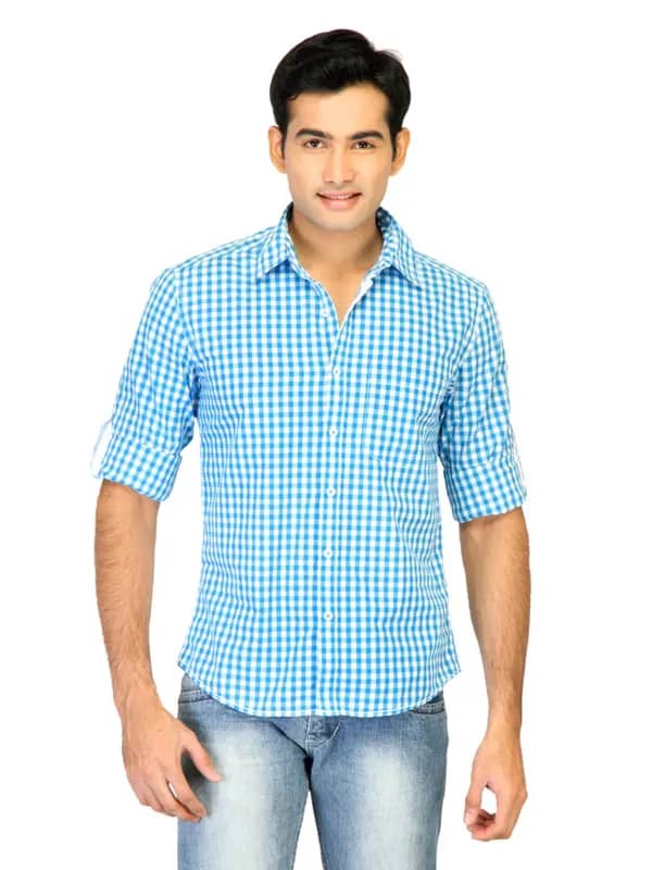 Belmonte Men Check Blue Shirts