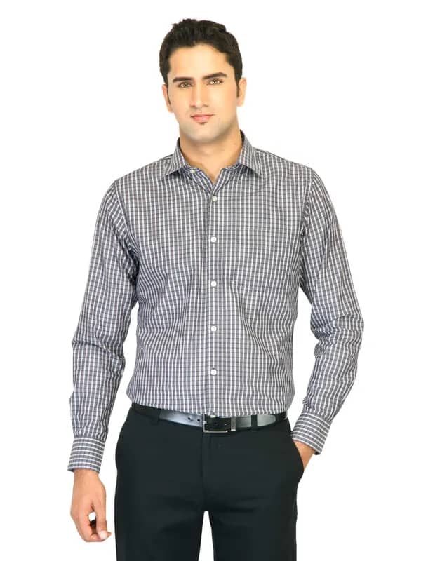Belmonte Men Check Grey Shirts