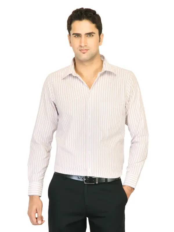 Belmonte Men Stripes White Shirts