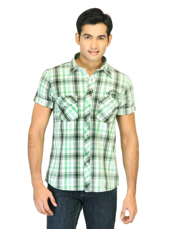 Belmonte Men Check Green Shirts