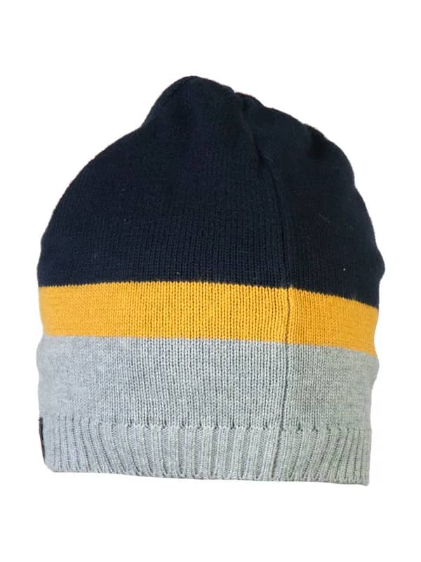 Proline Men Navy & Grey Colourblocked Beanie