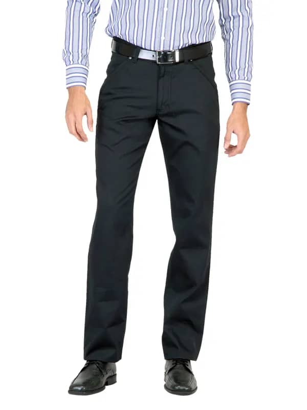 Scullers Men Solid Navy Blue Trousers
