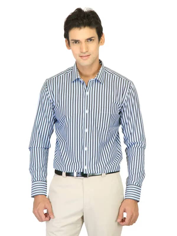 John Miller Men Stripes Black Shirts