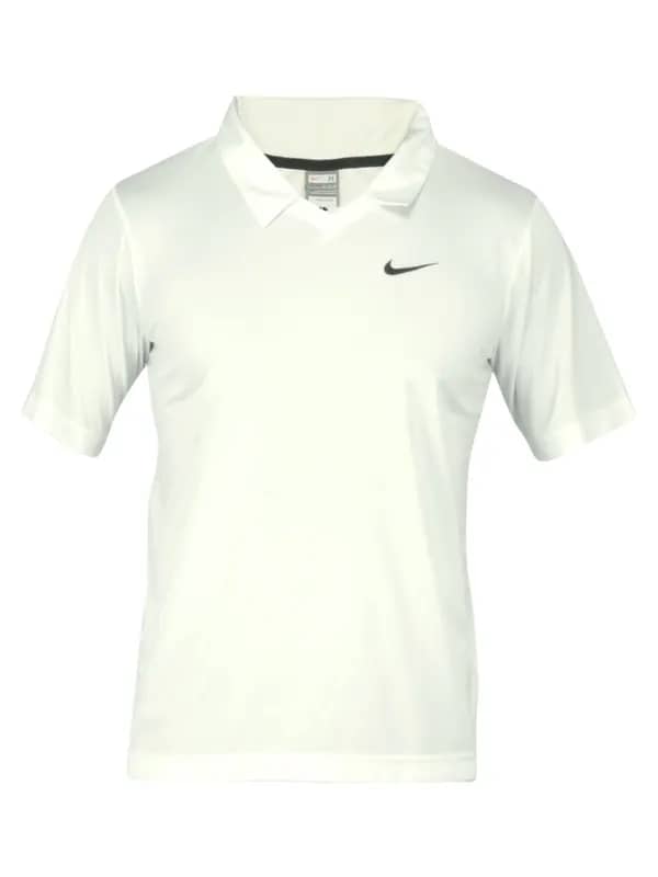 Nike Men Solid Off-White Polo Jerseys