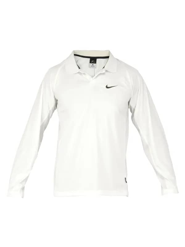 Nike Men Solid Off-White Polo Jerseys