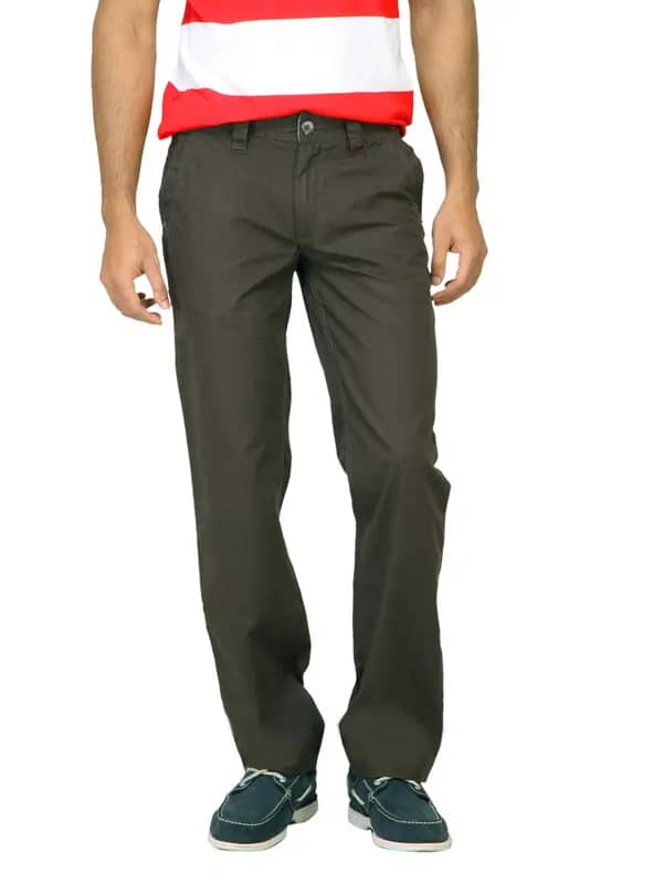 Basics Men Olive Trousers