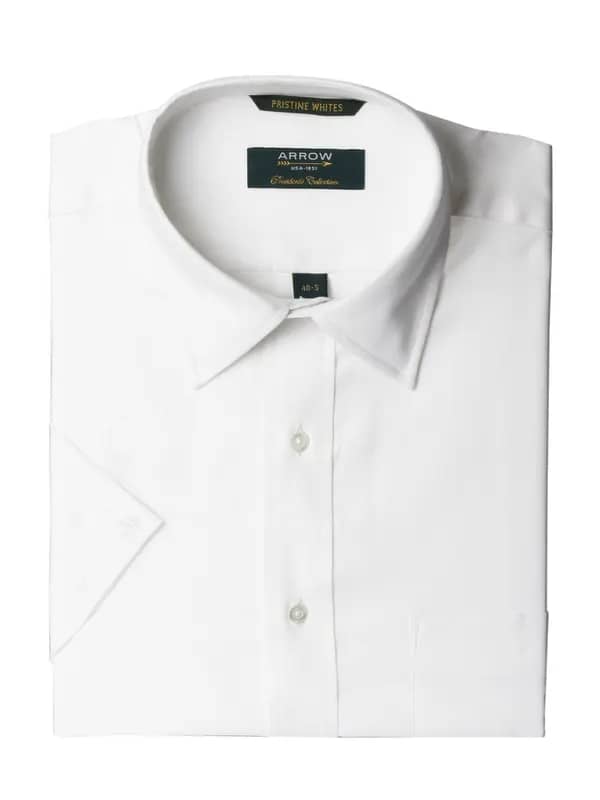 Arrow Men Solid White Shirts