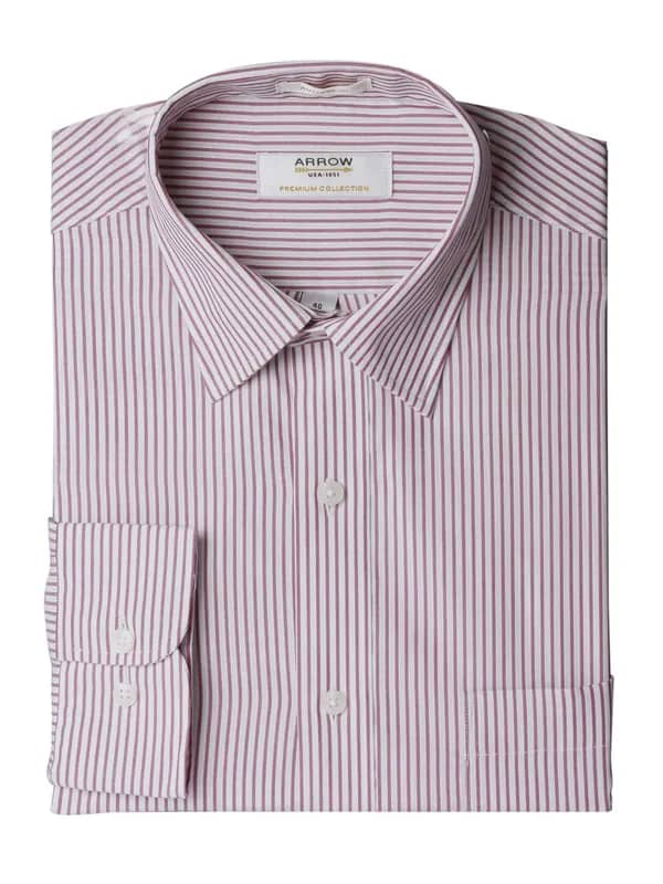 Arrow Men Stripes White Shirts