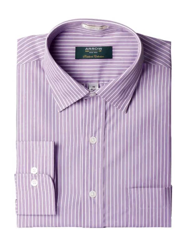 Arrow Men Stripes Lavender Shirts