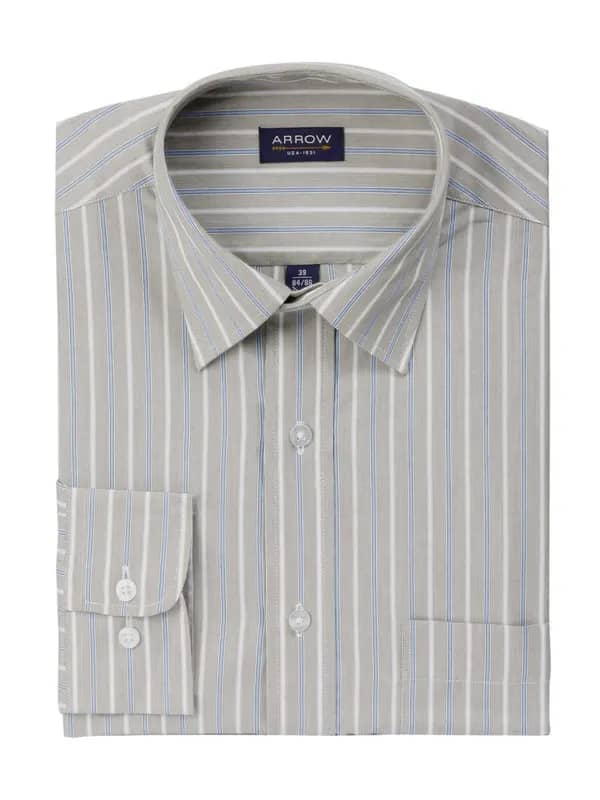 Arrow Men Stripes Grey Shirts