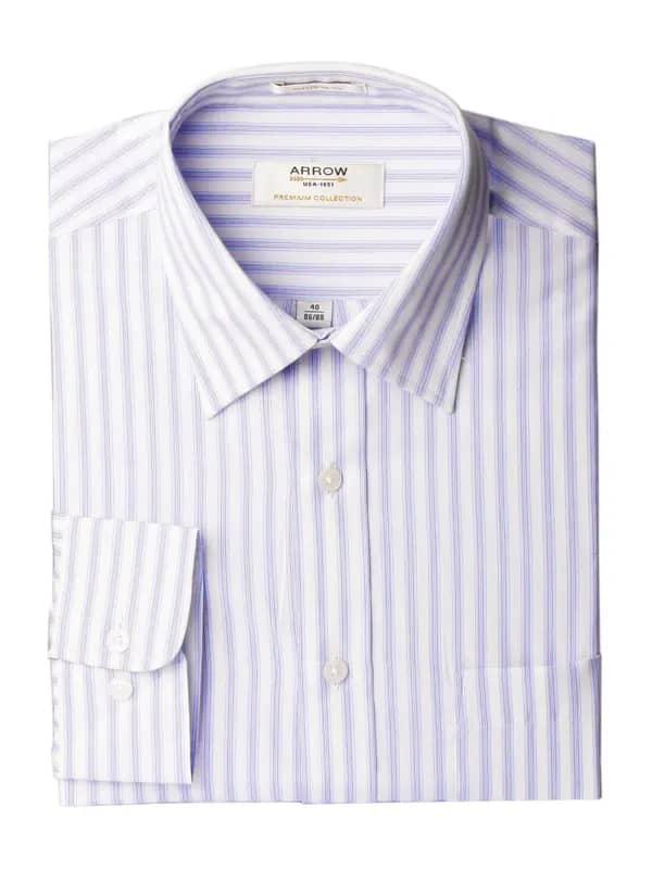 Arrow Men Stripes Blue Shirts