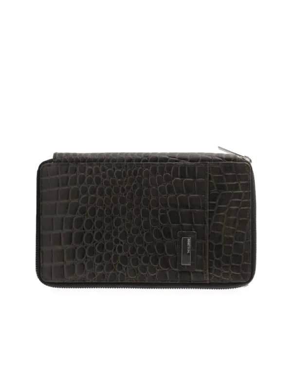United Colors of Benetton Men Solid Green Passport Holder