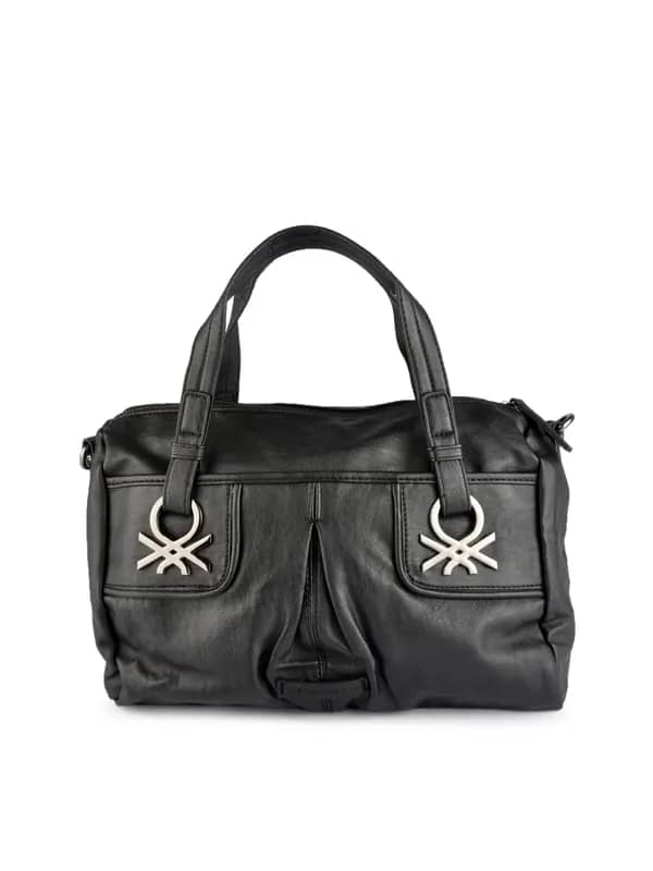 United Colors of Benetton Women Solid Black Handbags