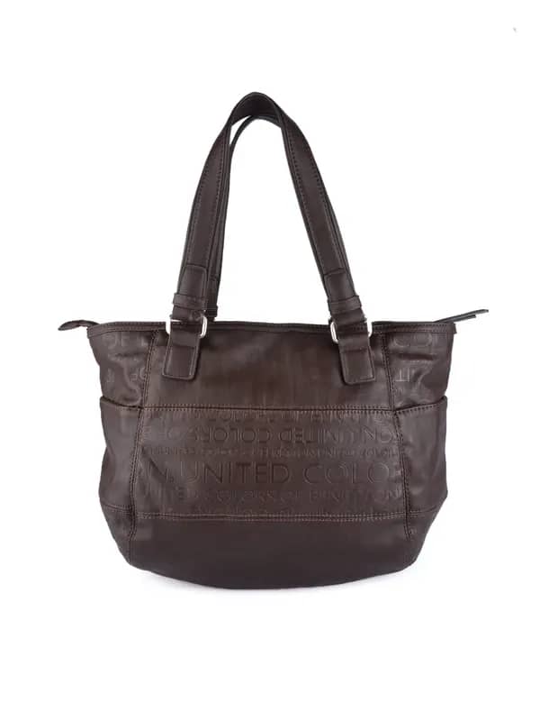 United Colors of Benetton Women Solid Coffee Brown Handbags