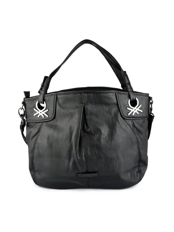 United Colors of Benetton Women Solid Black Handbags