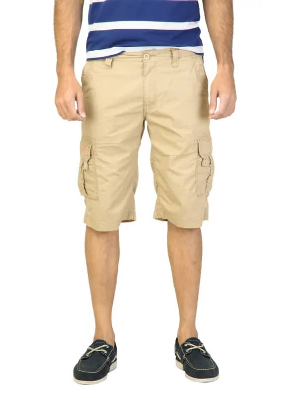 Status Quo Men Solid Khaki Shorts